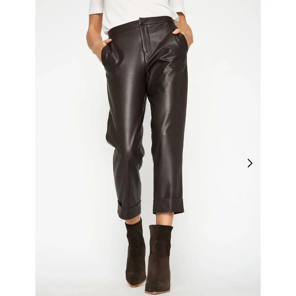 Brochu Walker women’s The Westport Vegan Leather Pant size S Timber - Picture 1 of 11